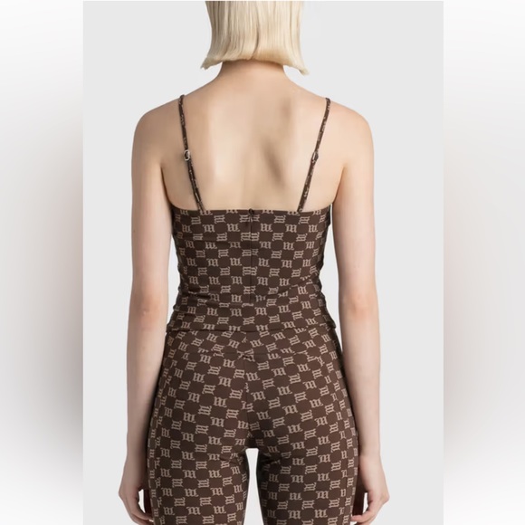 Monogram Spaghetti Top Brown - Picture 6 of 7